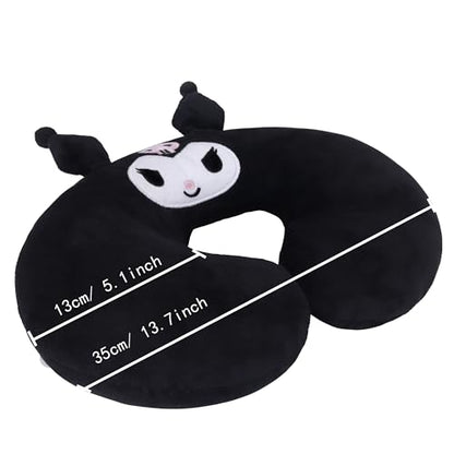 Roffatide Anime Kuromi U-Shape Neck Pillow Printed Plush Travel Pillows for Sleeping Christmas and Birthday Gift Purple - color: D