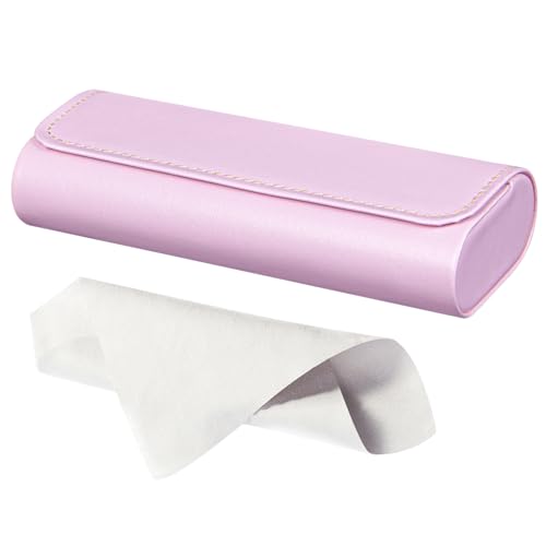 RayLove Hard Shell Glasses Case, Lightweight Leather Eyeglass Case, Travel-Friendly Sunglasses Protector for Men & Women - color: Pink