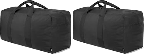Vorspack Extra Large Duffle Bag for Travel - 100L Duffel Bag for Men Gear Bag for Storage Foldable Weekender Bag for Overnight Camping - Black (Pack of 2) - color: Black, size: 100L (Pack of 2)