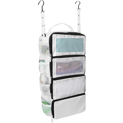 Olosar Suitcase Organizer, Travel Luggage Organizer Portable Hanging Travel Shelves Collapsible Hanging Packing Cubes for Carry on Suitcase - color: White-S, size: Small