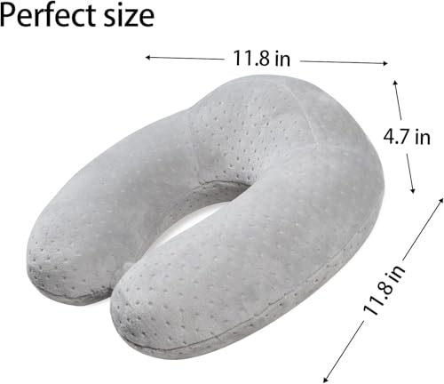 Travel Pillow Neck Pillows for Sleeping Travel Grey Memory Foam U Shape Airplane Pillow for Head and Neck Support Portable Travel Pillow for Traveling Car Home Office