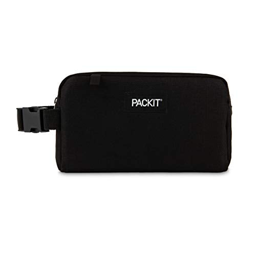 PackIt Freezable Small Insulated Snack Box, Black, with EcoFreeze Technology (Built-in Ice Pack), Mini Cooler or Small Lunch Bag, For Fresh Snacks On the Go, for Work, Gym, or Travel - color: Black, size: Medium