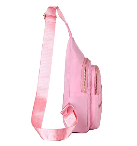 AOSTIHOT Crossbody Small Sling Backpack Sling Bag for Women, Chest Bag Daypack Crossbody for Travel Sport Running Hiking Pink - color: Pink
