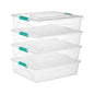 Clear Plastic Storage Bins with Lids Stackable Storage Box for Crafts, Supplies (Large 4Pack Green) - size: Large 4Pack Green