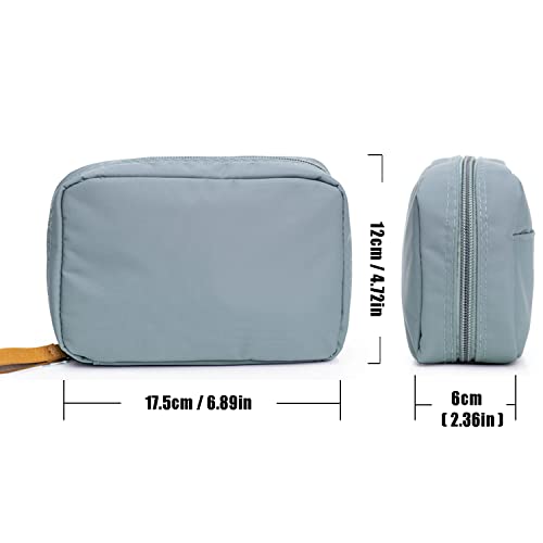 Hekyip Rectangular Cosmetic Beauty Bag for Purse Travel Handy Makeup Pouch for Women Girls (Rectangular Grayish Blue) - color: Rectangular Grayish Blue
