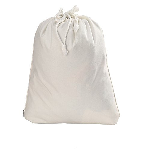 100% Cotton Canvas Travel Laundry Bag, 2-Pack - color: White, size: Small