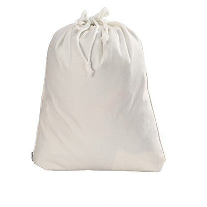 100% Cotton Canvas Travel Laundry Bag, 2-Pack - color: White, size: Small