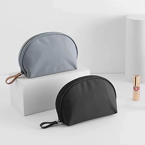 Hekyip Half Moon Cosmetic Beauty Bag for Purse Travel Handy Makeup Pouch for Women Girls (Grey-blue) - color: Grey-blue