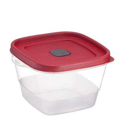 Tribello BPA-Free Plastic Food Storage Set, Red Vented Lids - Microwave, Dishwasher Safe: Perfect for Meal Prep, Leftovers, and Kitchen Organization (3 x 7-Cup) - size: 3 x 7-Cup