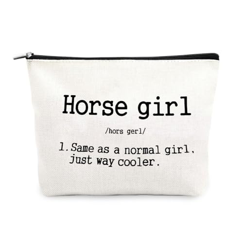 Funny Horse Girl Definition Cosmetic Makeup Bags for Girls Western Cowgirl Equestrian Birthday Gifts Encouragement Encouraging Horse Rider Lover Travel Skincare Toiletry Pouch Organizer - color: Horse Girl