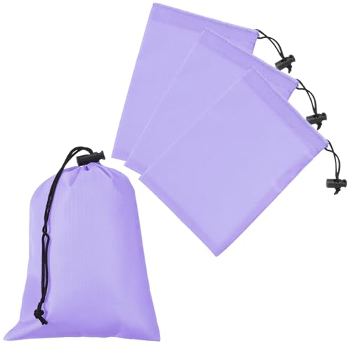 Drawstring Bag with Toggle, Stuff Sack String Waterproof Travel Storage Bags Cinch Stuff Pouch -Fitting for (Gym/Traveling/Hiking/Yoga/Office/Shoes) 6 x 8 & 4 Pack & Light Purple - color: Light Purple, size: 6 x 8"