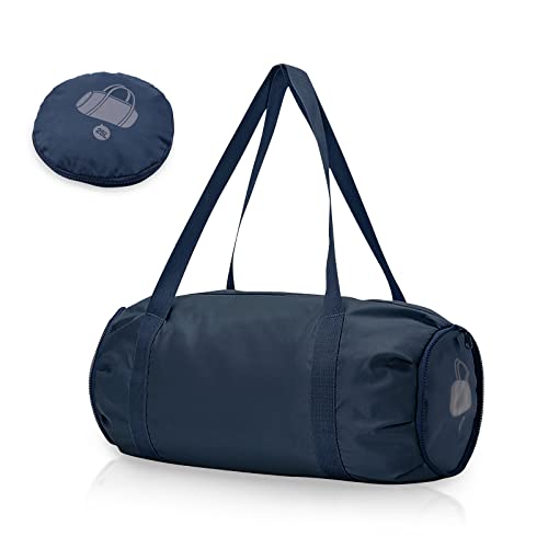 Foldable Sports Gym Duffel with Wet Dry Pocket, Ultralight Travel Carry on Bag, Overnight Weekender for Travel, Beach (Blue) - color: Blue