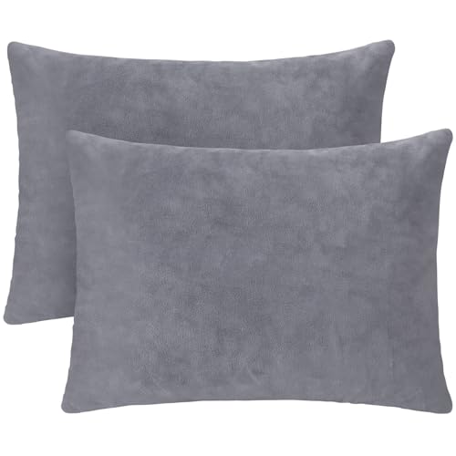 1 MIDDLE ONE 2 Pack Small Pillow, 16 X 12 Inches, Memory Foam Mini Pillow for Travel, Camping, Sleeping, Nap and Neck, Knee, Lumbar Support, Tiny Cushion for Pet, Dogs (Grey) - color: Grey, size: 16x12 inch