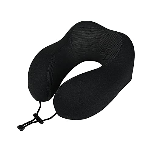 Memory Foam Travel Pillow Neck Pillow U Shaped Pillow Comfortable & Breathable Cover Neck & Head Support Pillow Soft Full Neck Chin Support Neck Protection for Sleep Rest, Airplane, Car, Family Use - color: Black