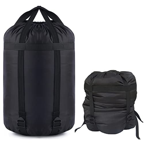 Compression Stuff Sack, 12L/24L/45L Sleeping Bag Cover Sack Sleeping Bags Storage Stuff Sack Organizer - Great Sleeping Bags Clothes Camping Hiking Backpacking - color: Black 45L-1 Pack
