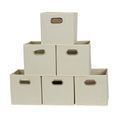 Household Essentials 82-1 Foldable Fabric Storage Bins |Set of 6 Cubby Cubes with Handles | Natural (Pack of 6) - color: Cream, size: 11” L x 11” W x 11” H (Pack of 6)