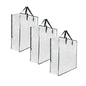 3 Pack Clear Storage Bags with Zipper and Handles, Blanket Bags For Closet Storage, Moving and Packing Supplies for College, Underbed Storage Organizer for Clothes Pillow Bedding Christmas Wreath - style: 3 Side zipper