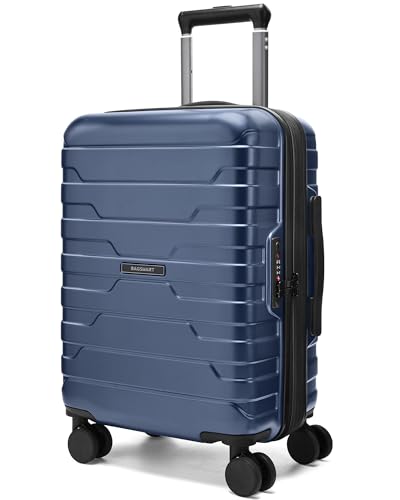 BAGSMART Carry On Luggage 22x14x9 Airline Approved with Spinner Wheels,Lightweight 20 Inch Luggage with TSA Lock,Expandable Hard Shell Carry On Suitcases for Men Women,Dark Blue - color: Dark Blue