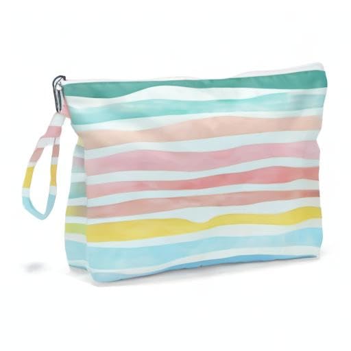 Fokongna Wet Dry Bag – Waterproof Travel Bag, Large Zipper Pouch for Swimsuits, Diapers, Toiletries, Makeup for Women & Girls - color: OceanSea