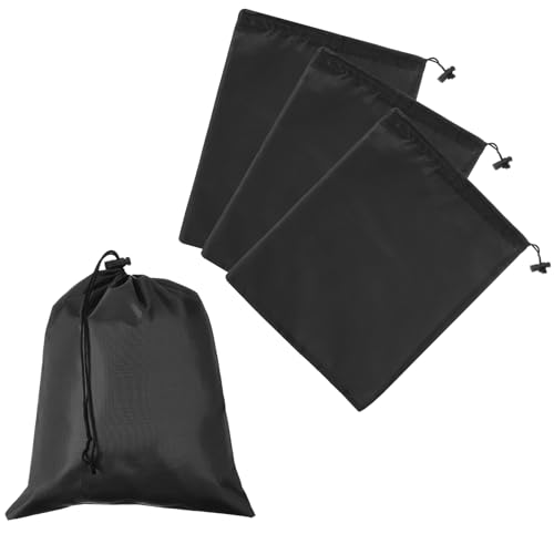 Drawstring Bag with Toggle, Stuff Sack String Waterproof Travel Storage Bags Cinch Stuff Pouch -Fitting for (Gym/Traveling/Hiking/Yoga/Office/Shoes) 12 x 10 & 4 Pack & Black - color: Black, size: 12 x 10"