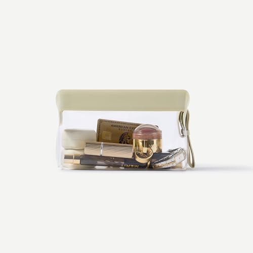Cadence Parcel - Clear Kit with Magnetic Closure - Durable and Leak-Resistant Travel Toiletry Kit - TSA-Compliant & Modular Design - Hygiene Bag for Travel Essentials - .5 Qt - Pebble - color: Pebble, size: Small