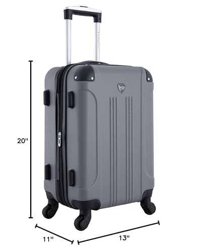 Travelers Club Chicago Hardside Expandable Spinner Luggage, Charcoal, 20"(22in with wheels) Carry-On - color: Charcoal, size: 22" Carry-On