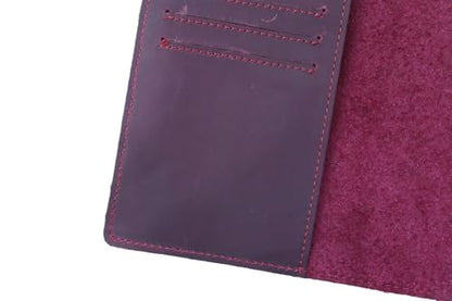 RFID Blocking Passport Holder Travel Wallet Genuine Leather Passport Case Cover Travel Document Organizer (Retro Red) - color: Retro Red