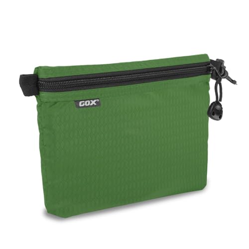 GOX Travel Toiletry Bag, Carry On Small Zipper Pouch, Cosmetic Kit Makeup, Digital Bag, Water Repellent Nylon (Blackish Green) - color: Blackish Green
