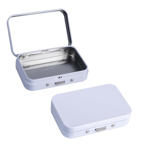 2Pack Dental Floss Portable Case,Refillable Portable Floss Pick Holder Container with Mirror,Small Floss Dispenser for Travel, Dates and Hotels(White) - color: White