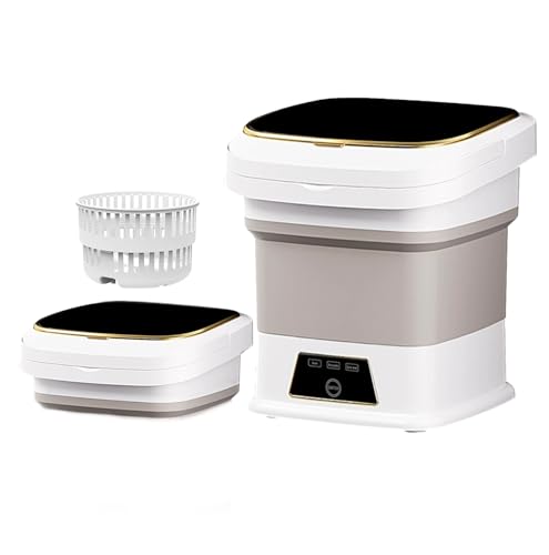 Foldable Mini Washer 16L - Portable Washing Machine with Spin Dryer & 3 Wash Modes, Compact for Baby Clothes/Small Loads, Ideal for Travel/Dorms/Apartments (White) - color: White