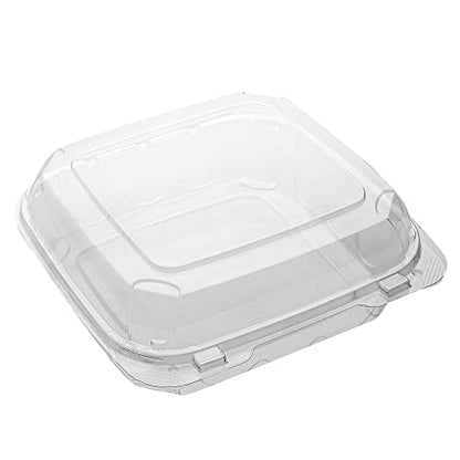 Restaurantware Thermo Tek 33.8 Ounce Clamshell Containers 100 Anti-Fog To Go Food Containers - Freezable Square Clear Plastic Food Packaging Containers Disposable - size: 39 oz
