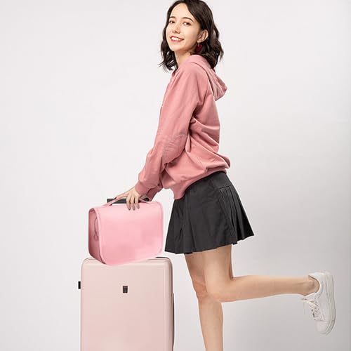 Set Patient Travel Makeup Bag for Ostomy and Colostomy Supplies, Set Patient Cosmetic Bag with Hanging Setup and Stylish Covers for Women (Pink) - color: Pink