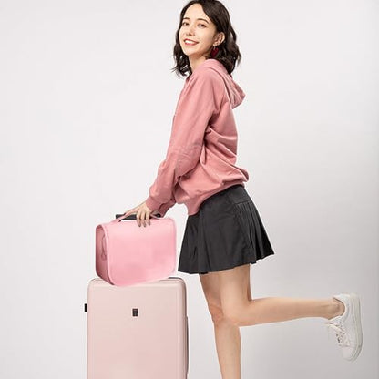 Set Patient Travel Makeup Bag for Ostomy and Colostomy Supplies, Set Patient Cosmetic Bag with Hanging Setup and Stylish Covers for Women (Pink) - color: Pink