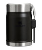 STANLEY Classic Food Jar and Spork | Vacuum Insulated Food Container | Wide Mouth Screw On Lid | Packable for Travel | Stainless Steel with Leakproof Lid | BPA-Free - color: Black 2.0