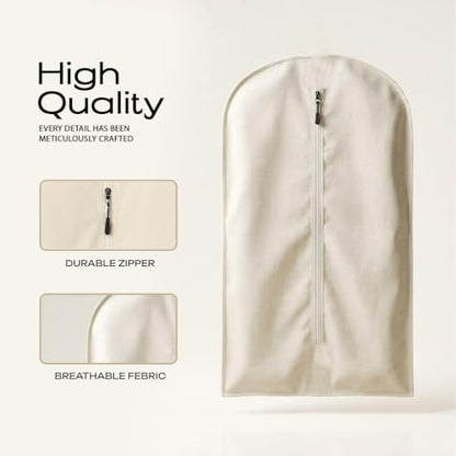 100% Cotton Garment Bag | Long | Breathable Garment Bags for Hanging Clothes | Garment Storage Bag for Long Dresses & Coats Storage | Pack of 1 (42 Inch) - size: 42 Inch