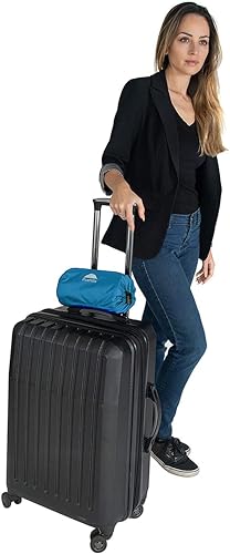 BlueHills Ultra Compact Travel Blanket in Portable Case Premium Soft Large Airplane Blanket Flight Essentials for Car Plane Train Hotel Layover Peacock Teal C004 - color: C004-teal