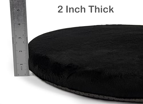Sigmat Memory Foam Seat Cushion Anti-Slip Soft Round Stool Cushion Chair Pad 15 Inch Black - color: Black, size: 15 Inch