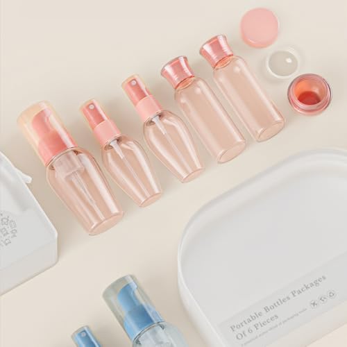 Travel Bottles Set - TSA Approved Leak Proof Squeezable Containers for Toiletries, Conditioner, Shampoo, Lotion & Body Wash Accessories (Upgraded-pink) - color: Upgraded-pink