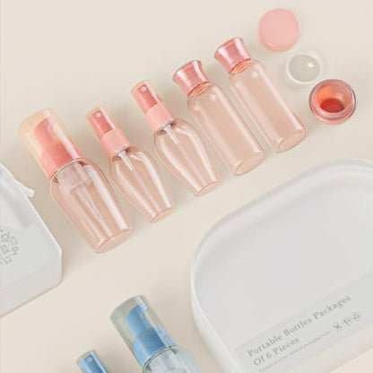 Travel Bottles Set - TSA Approved Leak Proof Squeezable Containers for Toiletries, Conditioner, Shampoo, Lotion & Body Wash Accessories (Upgraded-pink) - color: Upgraded-pink