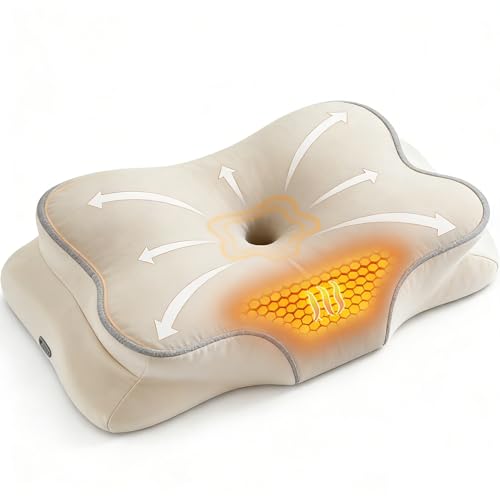 Cervical Neck Pillow with Heating - color: Ztboho-beige