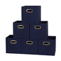 Household Essentials 81-1 Foldable Fabric Storage Bins | Set of 6 Cubby Cubes with Handles | Navy Blue, 6 lbs (Pack of 6) - color: Navy, size: 11” L x 11” W x 11” H (Pack of 6)