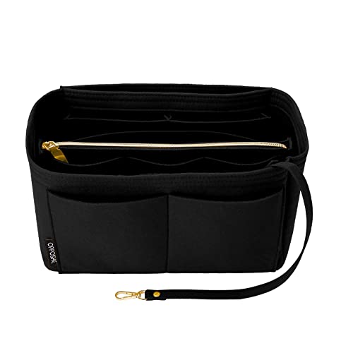 OPPOSHE Purse Organizer Insert for Handbags, Softened Felt Bag Insert Organizer for Tote, Compatible with LV, Coach, MK, Kate Spade, Goyard, Longchamp (Black, Slender Medium) - color: Classic-BLACK, size: Slender Medium
