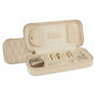 Bey-Berk Diamond-Quilted Leather Travel Jewelry Case, Cream, 9" x 4" x 1.75" - color: Cream
