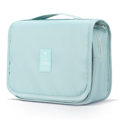 Mossio Hanging Toiletry Bag - Large Cosmetic Makeup Travel Organizer for Men & Women with Sturdy Hook - color: 01-Sky Blue
