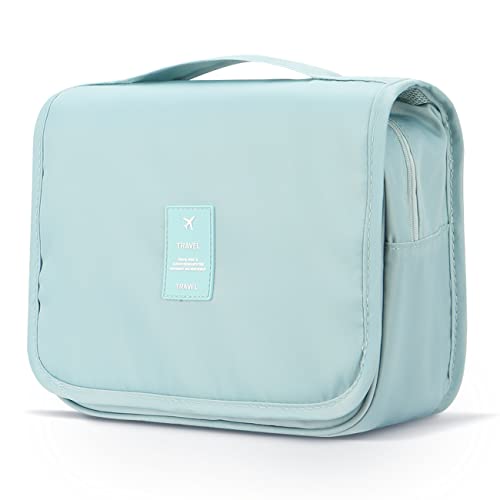 Mossio Hanging Toiletry Bag - Large Cosmetic Makeup Travel Organizer for Men & Women with Sturdy Hook - color: 01-Sky Blue