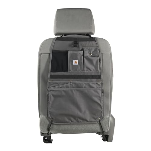 Carhartt Universal Nylon Duck Automotive Seat Back Organizer, Organization for Work and Kids, Gravel - color: Gravel, size: One Size