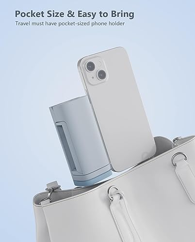 MiiKARE Travel Essentials Airplane Phone Holder, Universal Handsfree Phone Mount for Flying with 360 Degree Rotation, Travel Must Haves Phone Stand for Desk, Tray Table, Blue - color: Blue