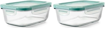 OXO Good Grips 3.5 Cup Smart Seal Glass Rectangle Food Storage Container, Clear (Pack of 2) - size: 3.5 Cup (Pack of 2), style: Glass