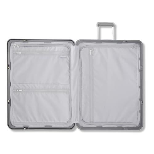 Framelock Max 29” Large Checked Hardshell Zipperless Luggage - Highly Secure Integrated Eazylock™ Mechanism - RightHeight™ Adjustable Handle - 360° Spinner Wheels - Airline Approved - Glacial Silver - color: Silver, size: Large Spinner