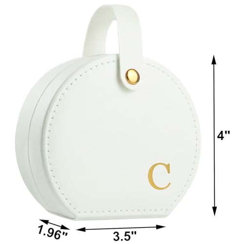 Travel Jewelry Case, Elegant Half-Moon Design with Golden Accents, Detachable Handle, White Personalized Accessory Organizer, Fashion-Forward Gift for Women and Teens(C) - style: C